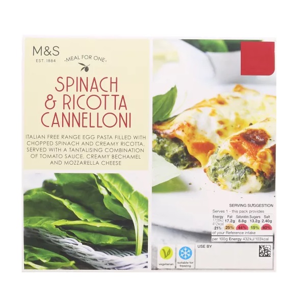 spinach & ricotta cannelloni